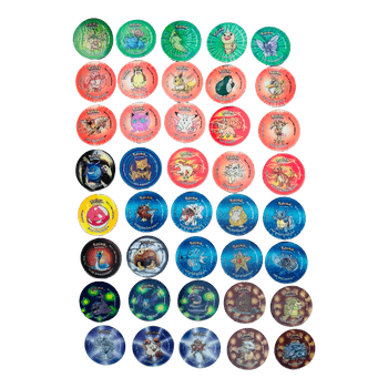 Pokémon Halo Tazos (TAZ 3) 40 pcs Gen 1 Evolution Lines | Dragonite, Charizard, Gengar