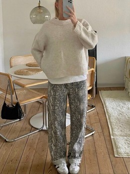 Snake skin jeans oversized | size S