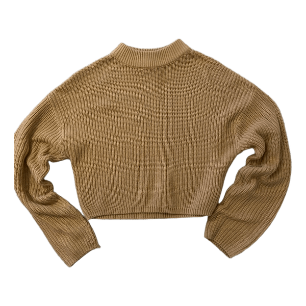 Beige ribbed knit sweater