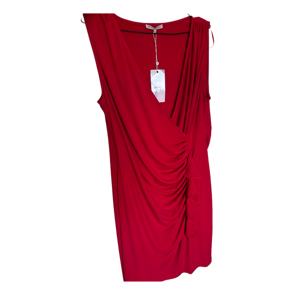 Red wrap dress