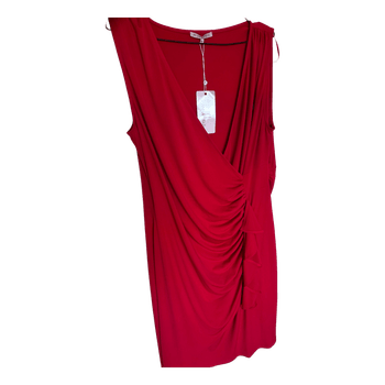 Red wrap dress