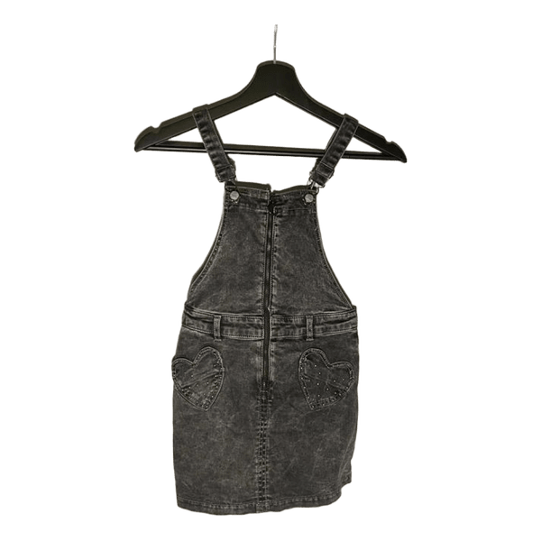 Childrens Grey denim pinafore dress