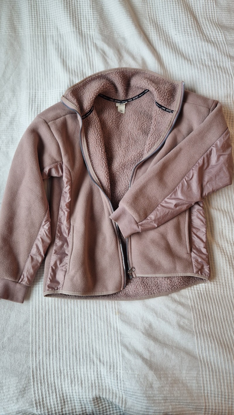 H&M sport roosan värinen fleece takki