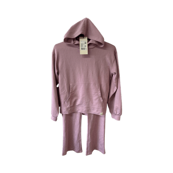 vaaleanpunainen huppari ja housut setti