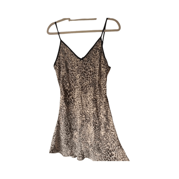 Leopard print slip dress