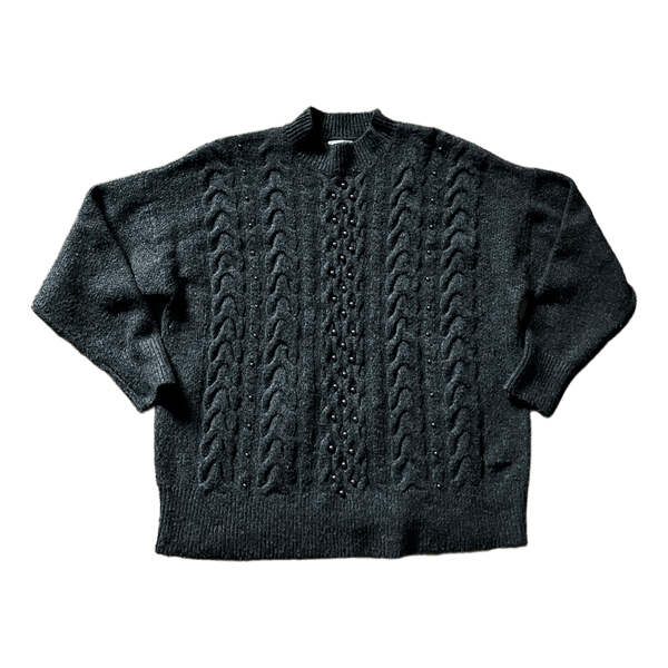 Mango embellished cable sweater