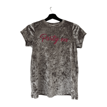 PARTY ON vintage silver t-shirt