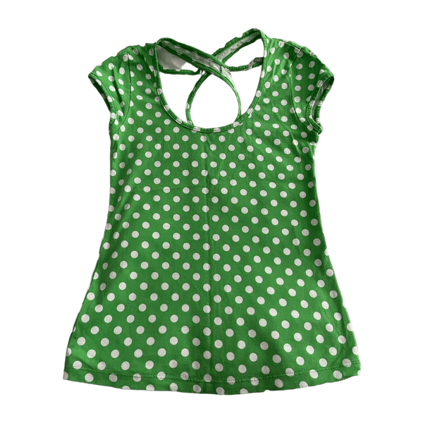 Marimekko vihreä valkopilkullinen t-paita