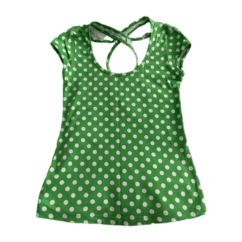Marimekko vihreä valkopilkullinen t-paita