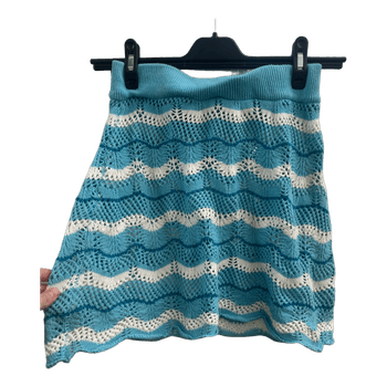 Blue striped crochet skirt
