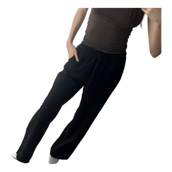 Black wide leg trousers