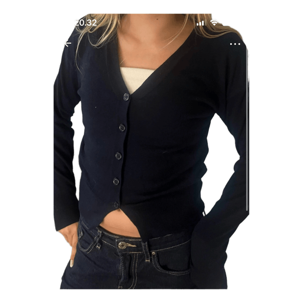 Mørkeblå cardigan med knapper