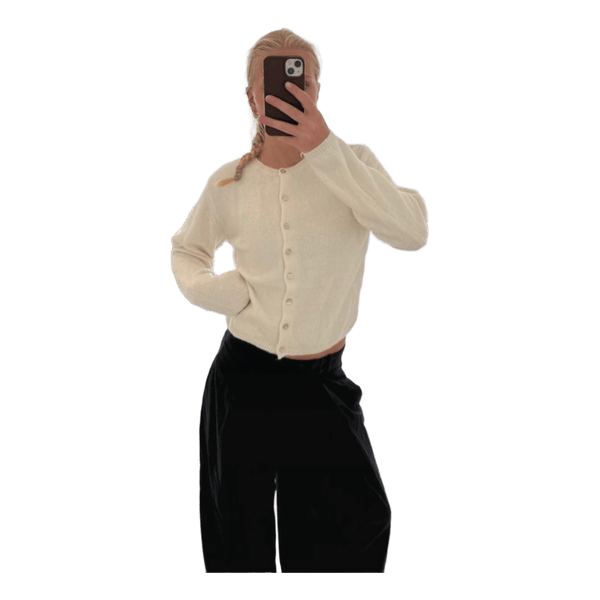 Hvid strikket cardigan