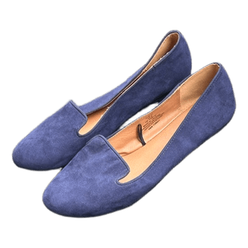 Blue suede loafers
