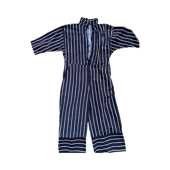 Musta ja pinkkiraitainen jumpsuit