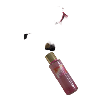 Pink body mist spray