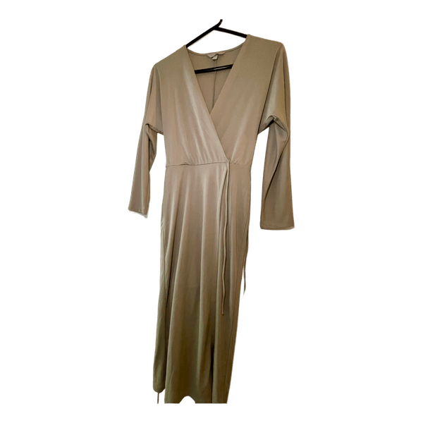 H&M beige wrap midi dress