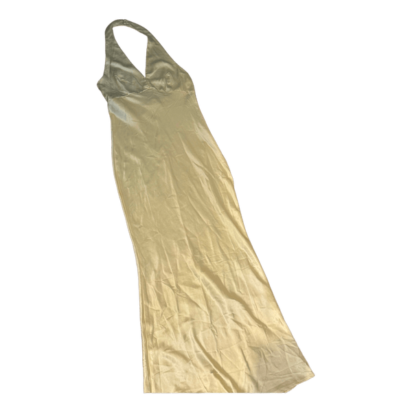 Gul satin maxikjole