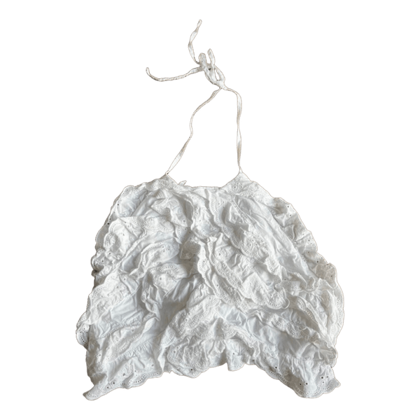 Hvid halterneck crop top