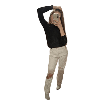 White ripped jeans
