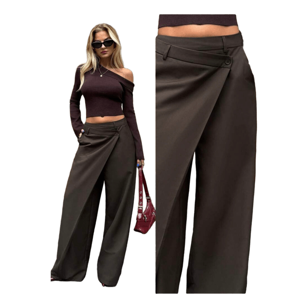 Brun wide-leg bukser