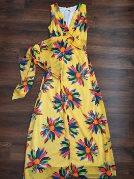 Yellow floral maxi dress