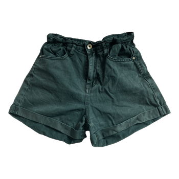 Green denim shorts