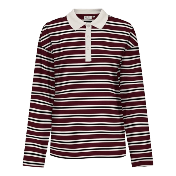 Stribet langærmet polo