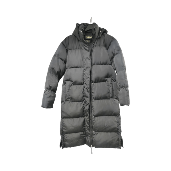 Superdry musta pitkä toppatakki