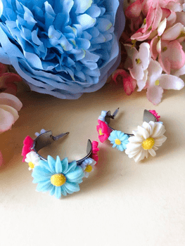 Värikkäät kukkarengaskorvakorut jewelry
