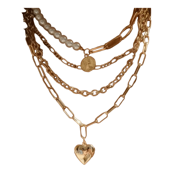 Collier multi-rangs doré