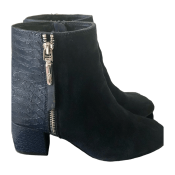 Dune London navy blue suede boots