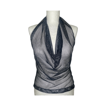 Musta verkkohihaton toppi