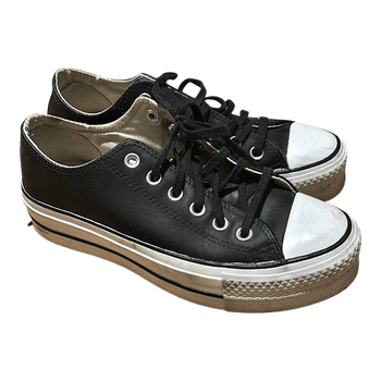 black leather platform converse