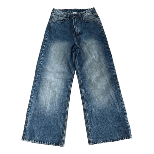 Blue wide leg jeans