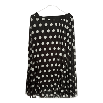 Black polka dot midi skirt