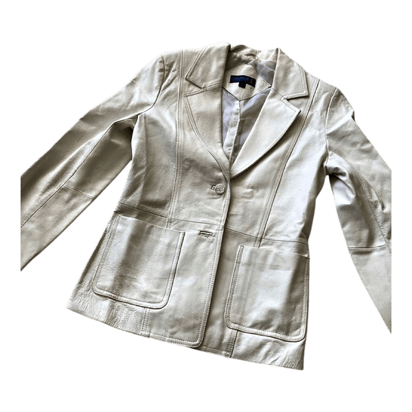 White leather blazer