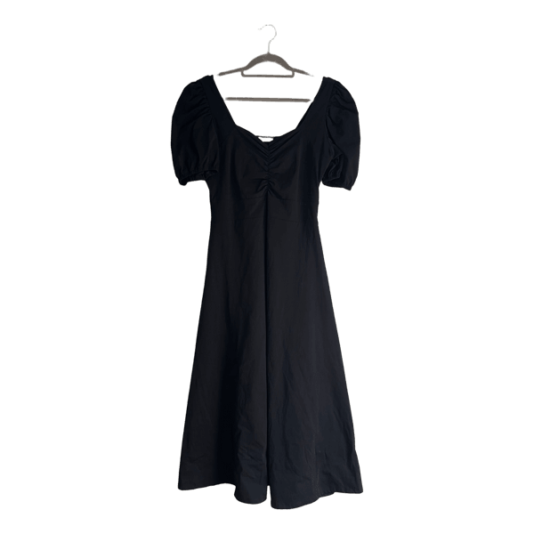 Black puff sleeve dress