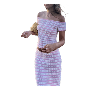 Off the shoulder top and skirt
