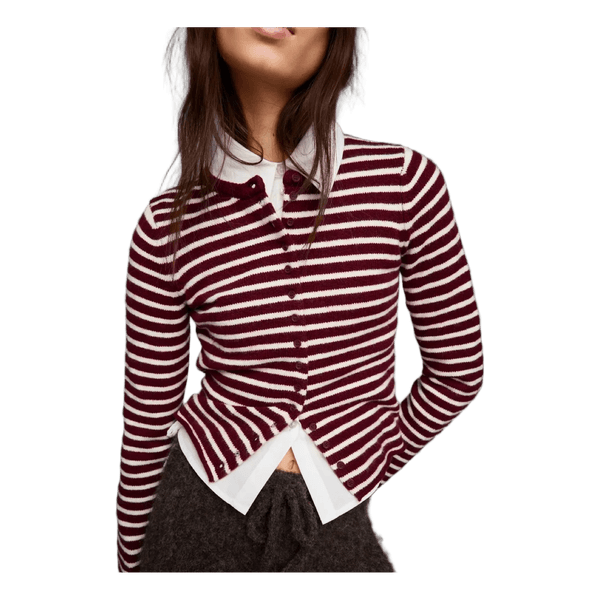Stribet cardigan med knapper