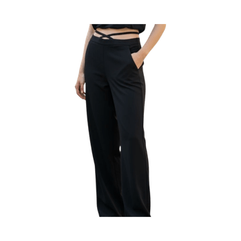 Mustat leveälahkeiset housut