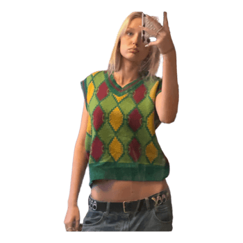 Argyle knit vest