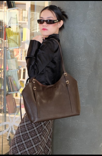 Brown tote bag