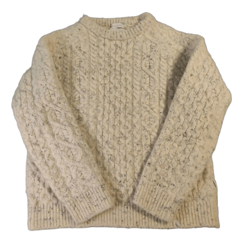 Peregrine 100% Villaa Palmikkoneule (Made in England) - Luonnonvalkoinen - S/M