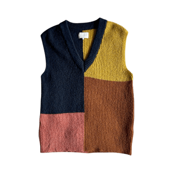 Color block knitted vest
