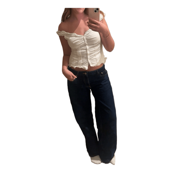 Mørkeblå wide leg jeans