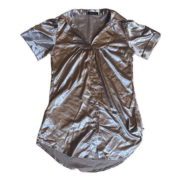 Gold satin shirt