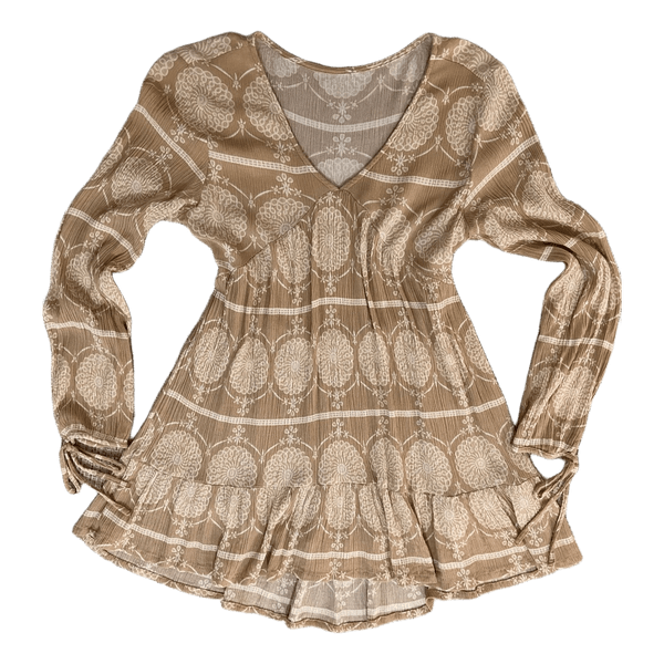 Beige floral patterned tunic