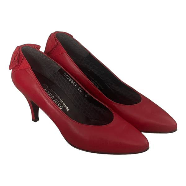 Red leather heels