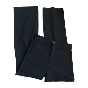 Black straight leg trousers